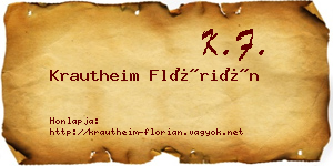 Krautheim Flórián névjegykártya